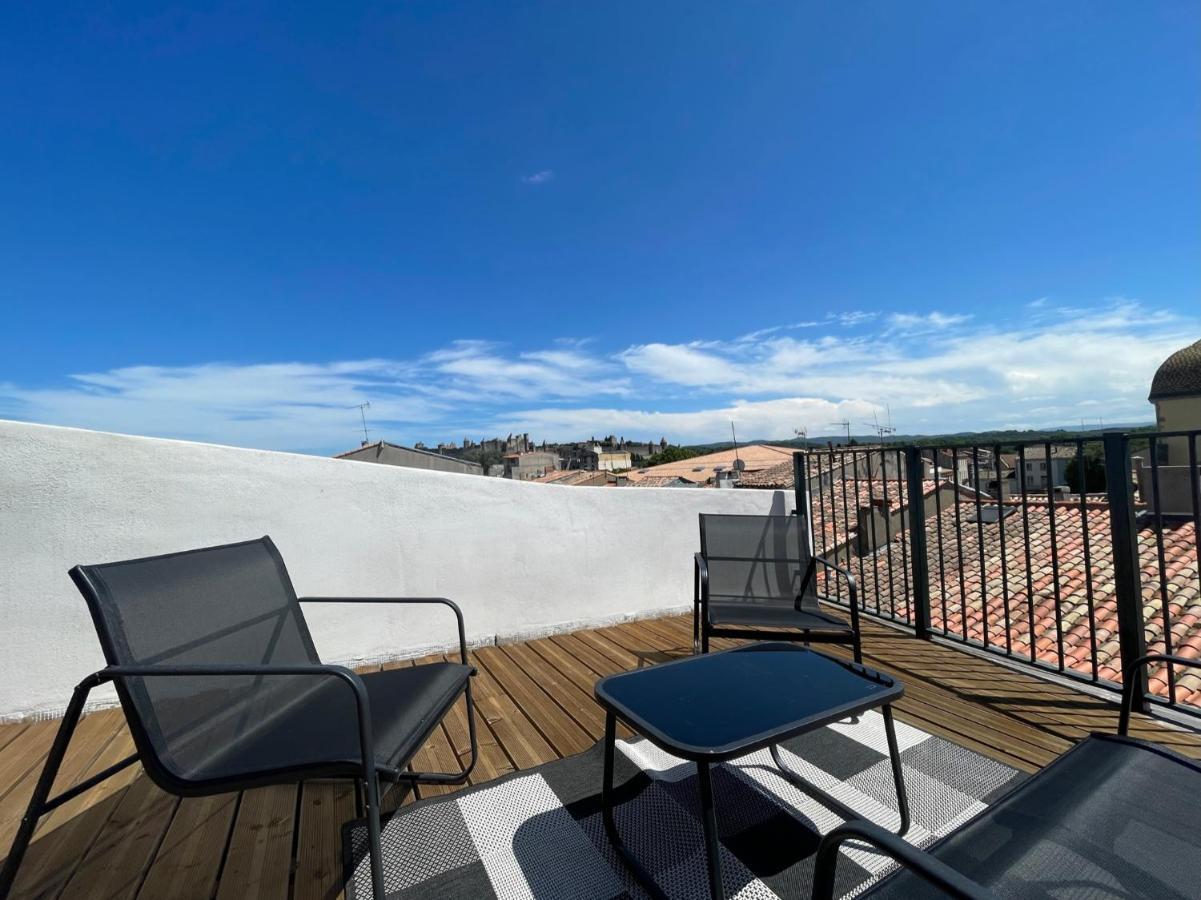 Rooftop N°38 - Rooms Et Studios - Vue Cite Medievale Carcassonne Zewnętrze zdjęcie